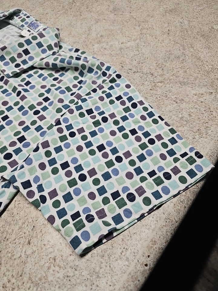 Leon Levin женщин геометрический принт разноцветный короткий рукав 1/4 кнопка... - Изображение 4 из 4