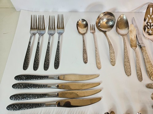 National Silver Co Narcissus Flatware 5 Piece Setting For 8 Serving Extras - Picture 2 of 13