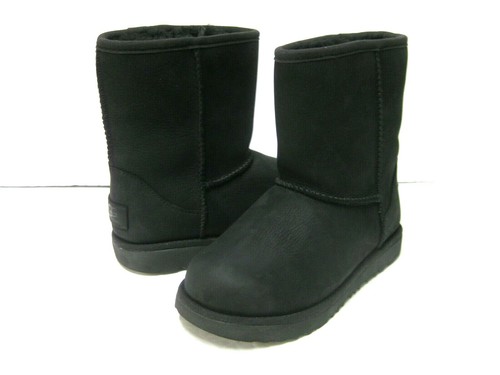 UGG CLASSIC SHORT II WP KID /WOMEN BOOTS BLACK LEATHER US KID 6 /WOMEN 8 |  eBay