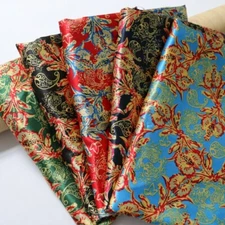 1 Yard X 1.48 meter Retro Paisley Fabric Soft Satin Printed Material For Scarf