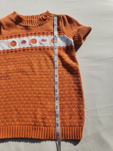 Girls Gymboree Sweater Size xs 3 4 Pumpkin Orange Harvest Thanksgiving - Picture 4 of 8
