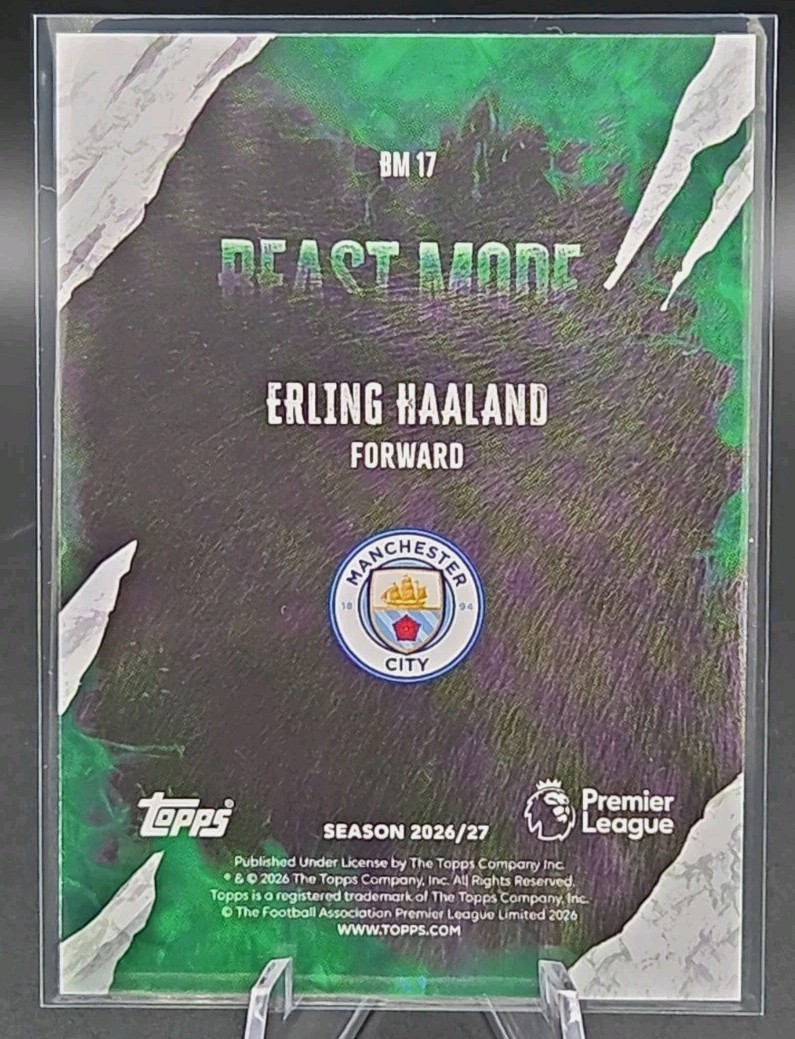  26-27 Topps Premier League✨️ Erling Haaland Manchester City Beast Mode #BM17 ✨️ view 4