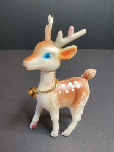 8 Piccoli Cervi Cerbiatti Plastica Made in Hong Kong -Campanella Oro Vintage -Leggi Descrizione - Foto 15 di 19