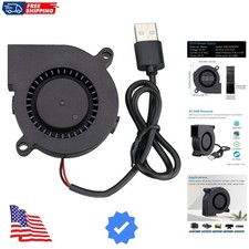 50mm USB Blower Fan with 3 Speeds Control, 5015 DC 5V Turbine Turbo Cooling F...