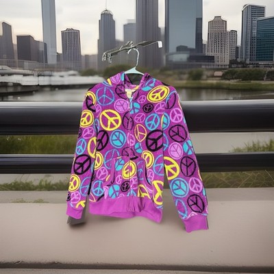 Girls Peace Jacket With Hood Arizona Jean Co Size XL 18 1/2 #046