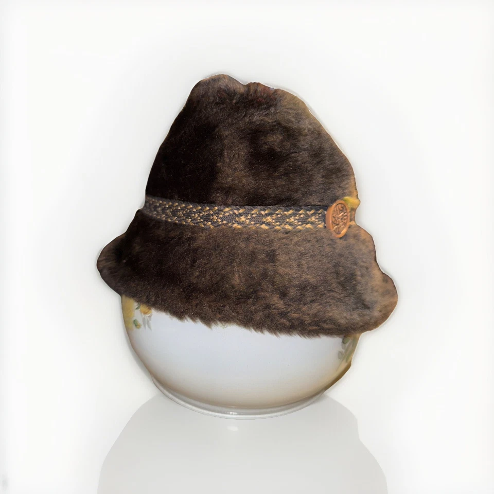 Gorra de piel de conejo vintage de los años 50 hecha en unión grande 100 % piel de conejo sombrero de invierno unisex Foto 2 de 4