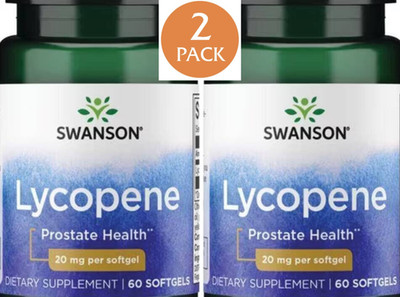120 Softgels Lycopene 20 mg For Heart & Prostate Health (2x60) Exp 11/26 lyco