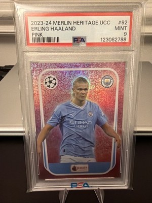 2023-24 Topps Merlin Heritage UCC - Erling Haaland #/10 PSA 9 - No