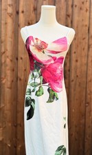 NWT Alice + Olivia Nina Spaghetti Strap Dress Empress Bloom Off White Size 4 495