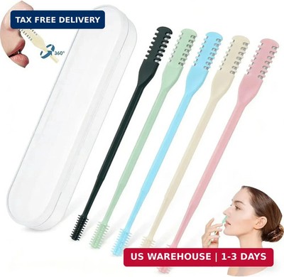 5-Pcs Nose Hair Trimmer 2-in-1, 2026 New Double-Sided 360° Rotating Manual Nasal