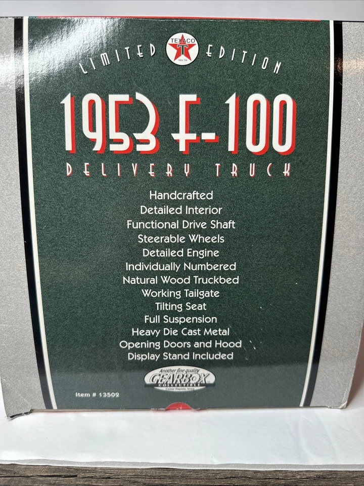 Texaco Limited Edition 1953 F-100 Delivery Truck 1:18 Scale - Image 4 of 4