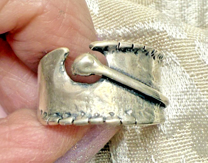 Rustic Silver Spoon Ring Artisan Crafted Jewelry … - image 1