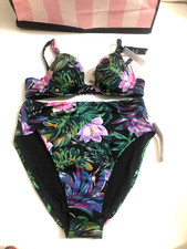 Victoria's Secret Tropical Push-up High Waisted Swim Bikini 2 PC Set NWT