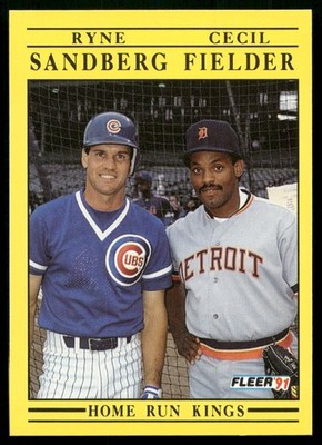 Ryne Sandberg / Cecil Fielder - 1991 Fleer Baseball - Home Run Kings #709