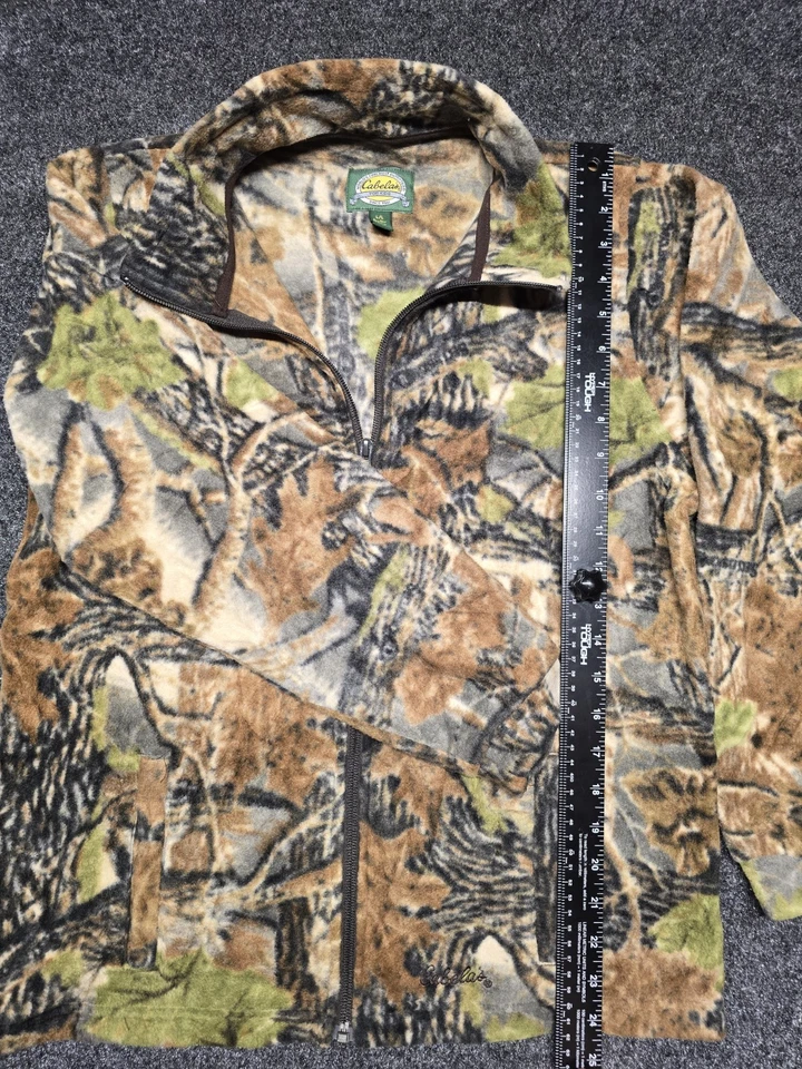 Cabelas Woodland Camo Jacket Youth Large Full Zip Hunting Outdoors - Image 2 of 4