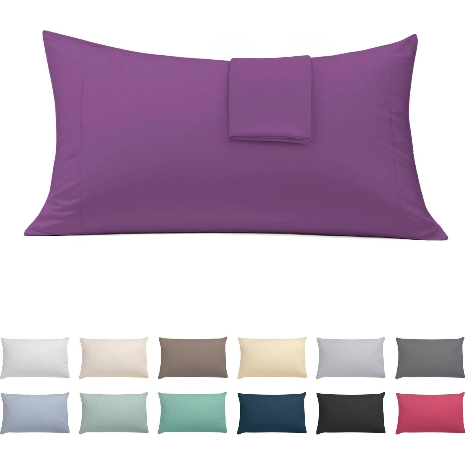 Taies d'oreiller 50 x 75 cm confort hôtelier en tissu brossé haute densité