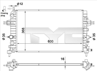 Motorkühler Wasserkühler TYC 725-0036 für GTC ASTRA OPEL ZAFIRA FAMILY A05 A04