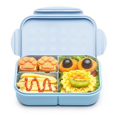 MISS BIG  Kids Bento Lunch Box, 1150ml 3 Compartments, Blue 1150ml,