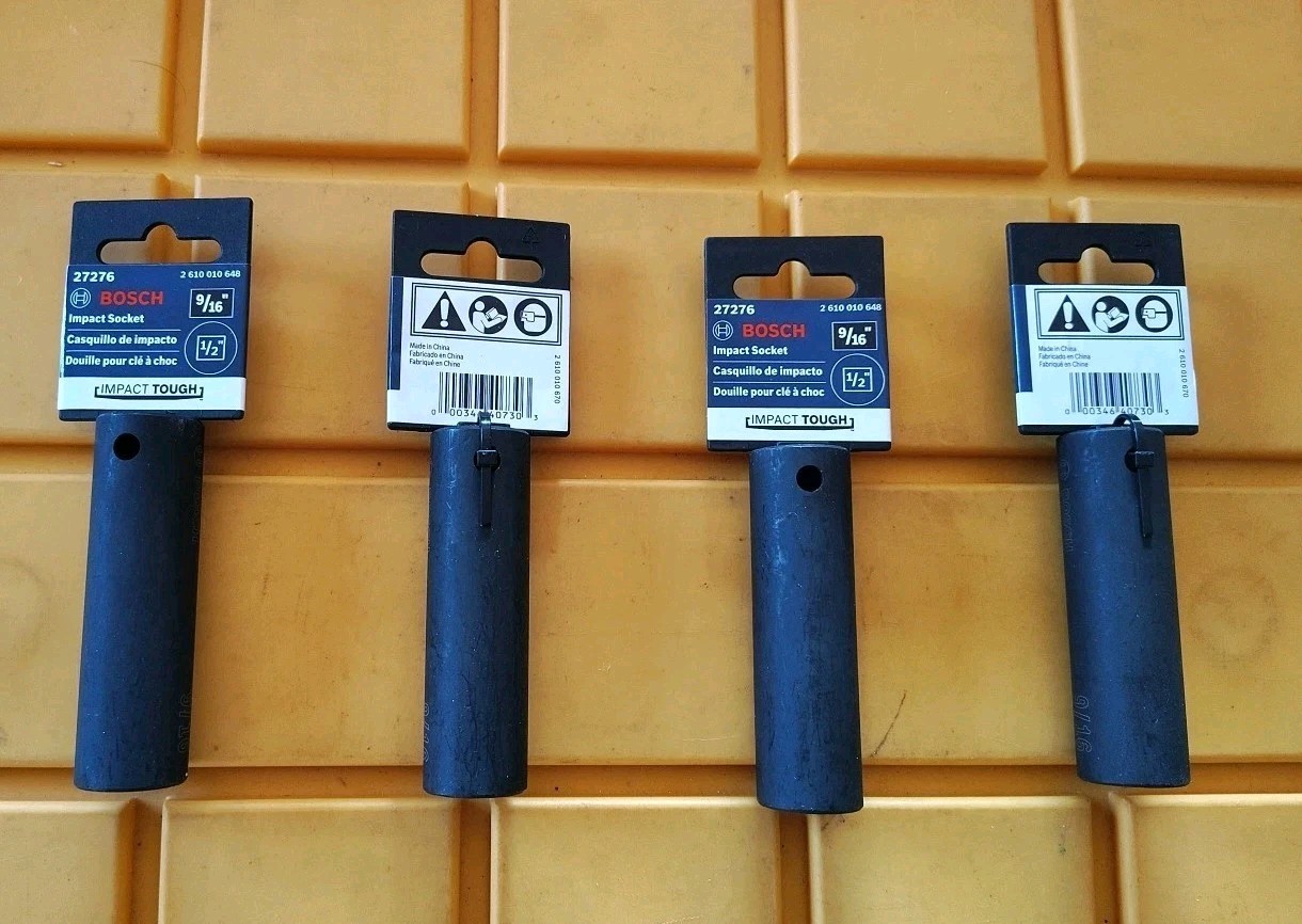 Bosch  9/16  DEEP Well, 1/2 IMPACT SOCKET 6 POINT Package Of Four 