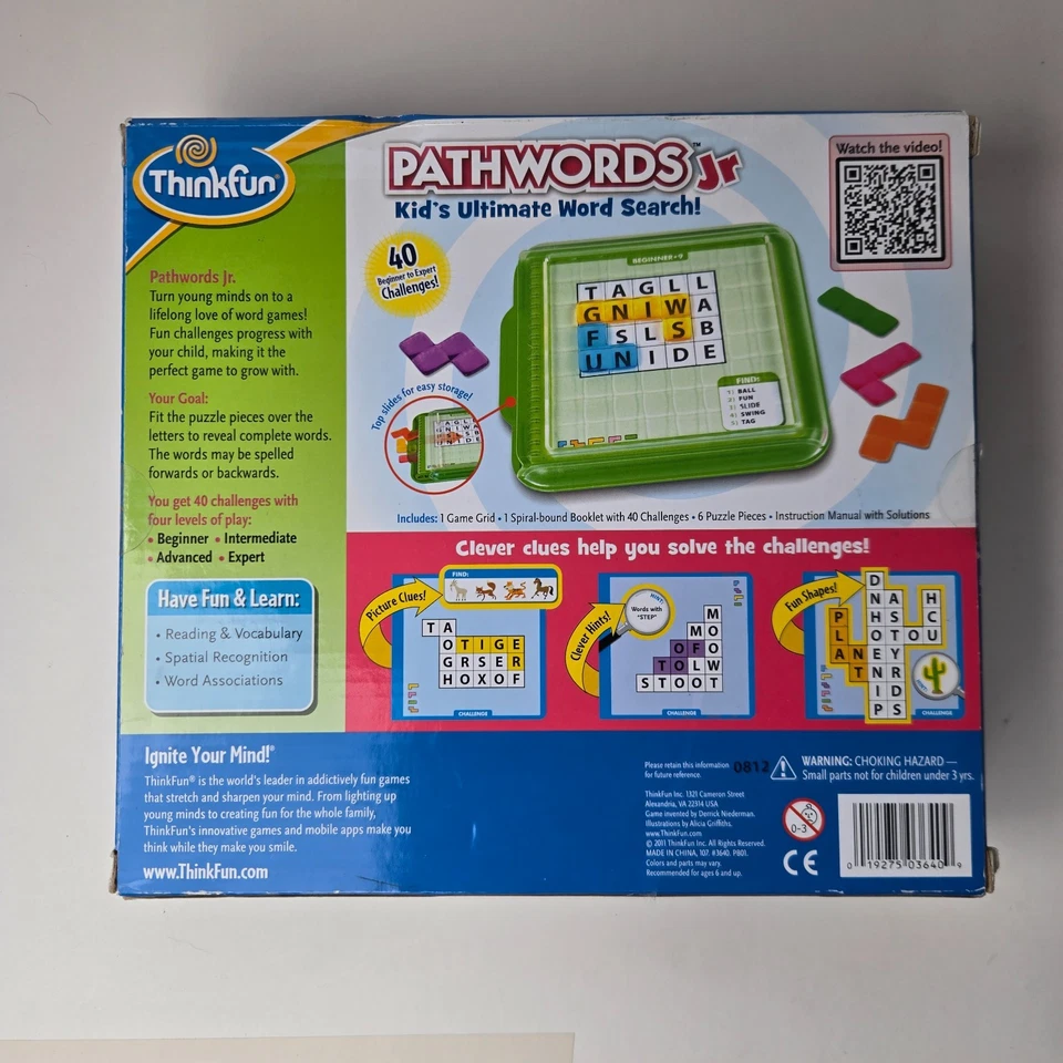 ThinkFun Pathwords Jr -Word Search Game Spelling Puzzle Learning Educational Toy - Image 2 of 2