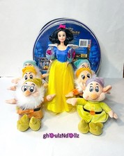 DISNEY Snow White  Seven Dwarfs LOT Plush Set Diamond Edition No Grumpy No DVD.
