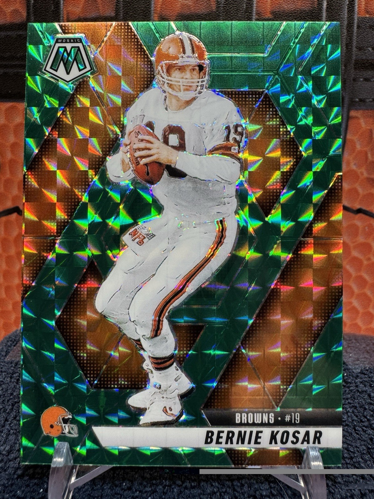 2025 Panini Mosaic #65 Bernie Kosar Mosaic Green - Browns