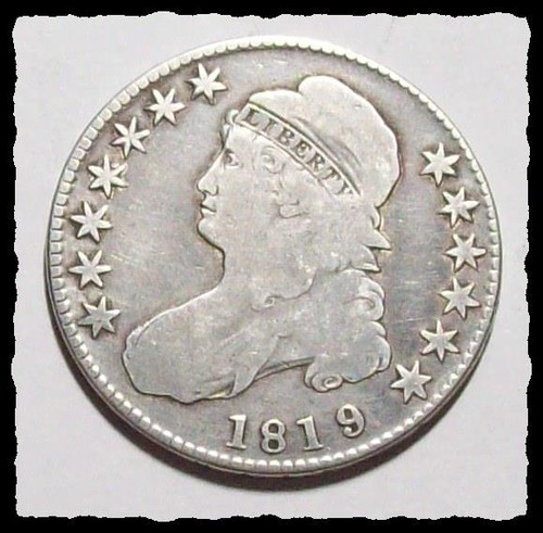 1819 CAPPED BUST HALF DOLLAR Nice SOLID VG+ #20D73 .900 Fine US Silver COIN