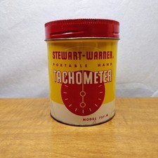 Vintage Stewart Warner Portable Hand Tachometer Model 757-W RPM Gauge & Tin 