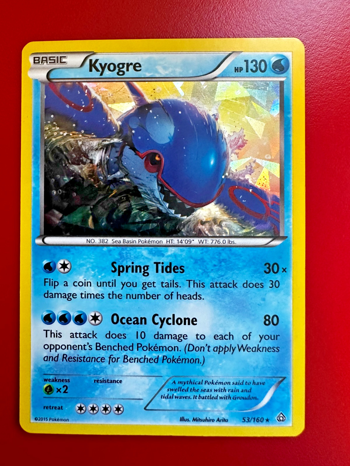 Pokemon TCG Kyogre 53/160 Deck Exclusive Cracked Ice Holo Promo LP