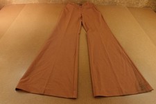 Mango Womens 2 Caramel Brown Mid-Rise Side Zip Wide Leg Suit Trousers NWOT