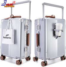 20" Aluminum Frame Wide Handle Hard Shell Carry on Suitcase Vivid Colors Double