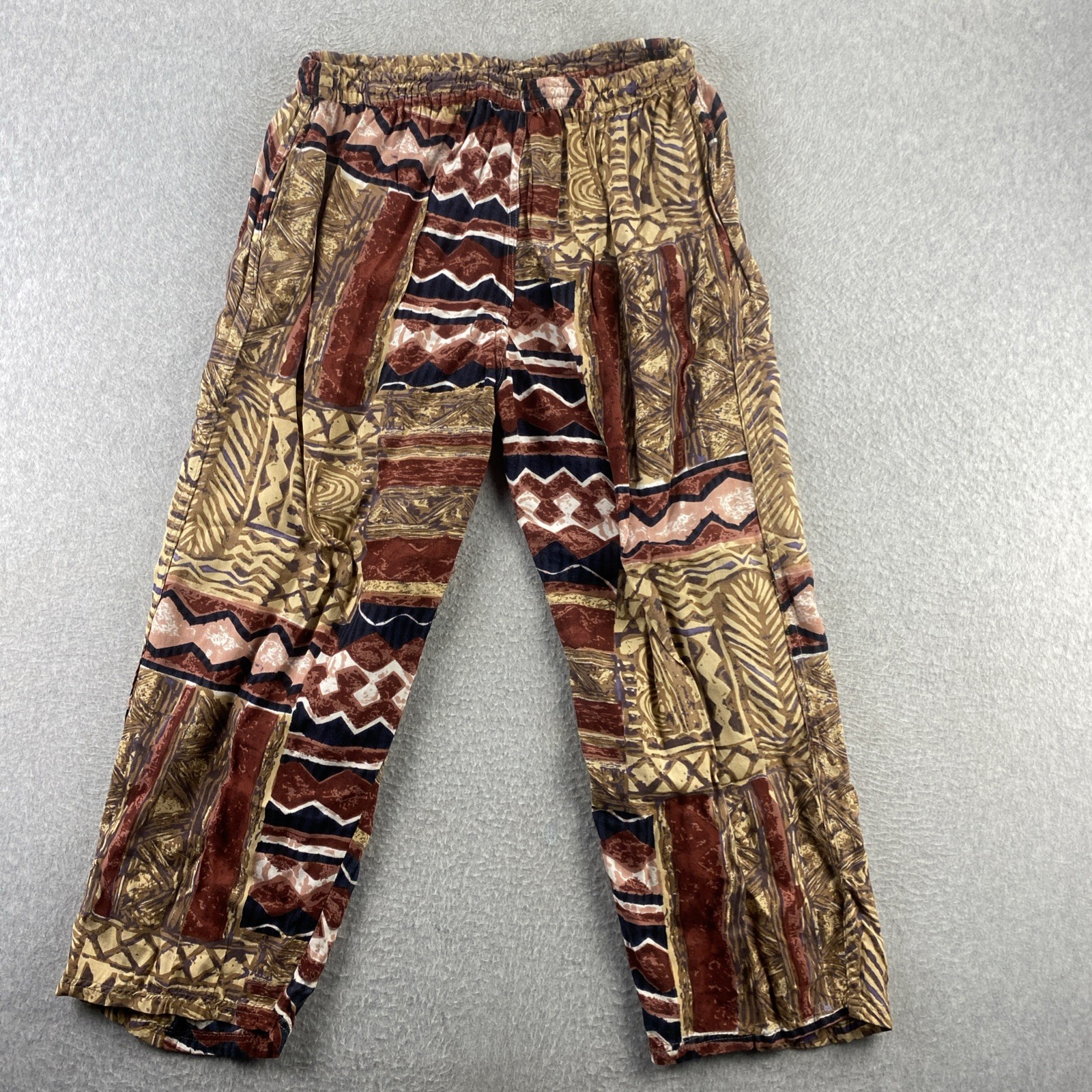 Cotton Zone L Brown Patchwork 2pc Harem Pant Set … - image 11