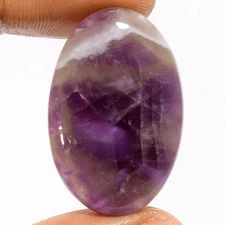 100% Natural Chevron Amethyst Oval Cabochon Gemstone 34.5 Ct. 31X20X6 mm A-35990