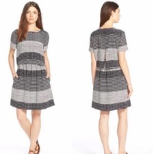 Madewell Silk Geometric Print Two Piece Back Slit Dress Size 0 Vacation Chic