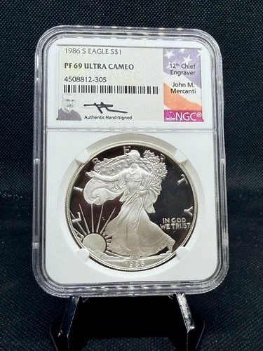 1986-S Proof American Silver Eagle NGC PF69 Ultra Cameo