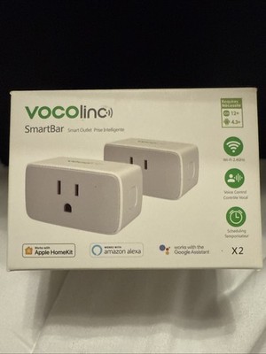 2pack VOCOlinc SmartBar Plug, Mini WiFi Outlet Socket Outlet Alexa, Ggle,HomeKit