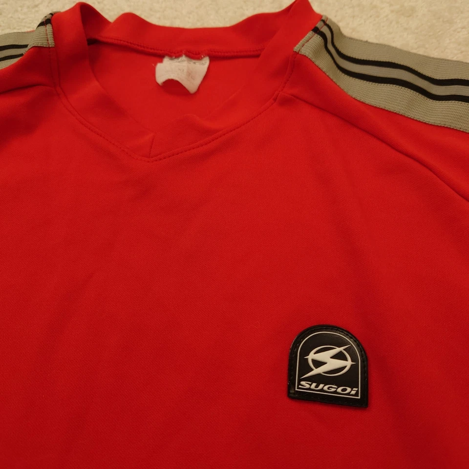 Sugoi 3M Reflective Short Sleeve Cycling Red Stretch T Shirt Men's Size XL - Изображение 4 из 4