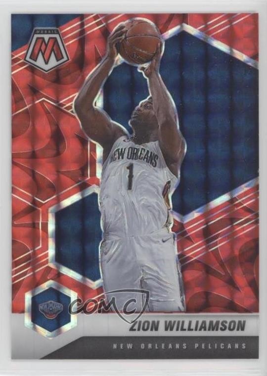 2020-21 Panini Mosaic Reactive Red Prizm Zion Williamson #49 14rh