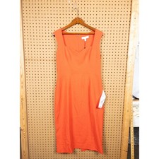 Dress the Population Elle Sheath Dress Poppy Orange Sweetheart Neckline L NWT