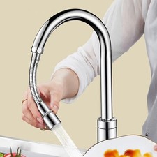 Kitchen Sink Faucet Sprayer Brushed Nickel Single Handle Swivel Pull Down Mixer