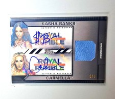 2021 Topps Undisputed SASHA BANKS & CARMELLA! /5 BLACK PATCH AUTO MERCEDES MONE