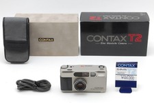 All Works MINT w/Box Contax T2 Titan Silver 35mm Point Shoot Film Camera JAPAN