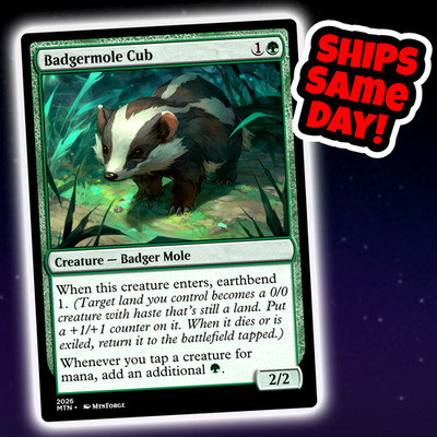 Badgermole Cub - Custom Art Magic: The Gathering Playtest Card - Commander EDH