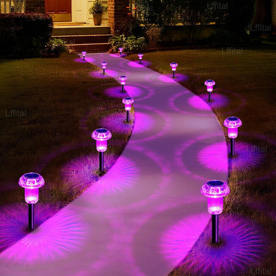 Solar Lights Outdoor 8 Pack Mother'S Day Solar Pathway Lights Outdoor Pink Purpl