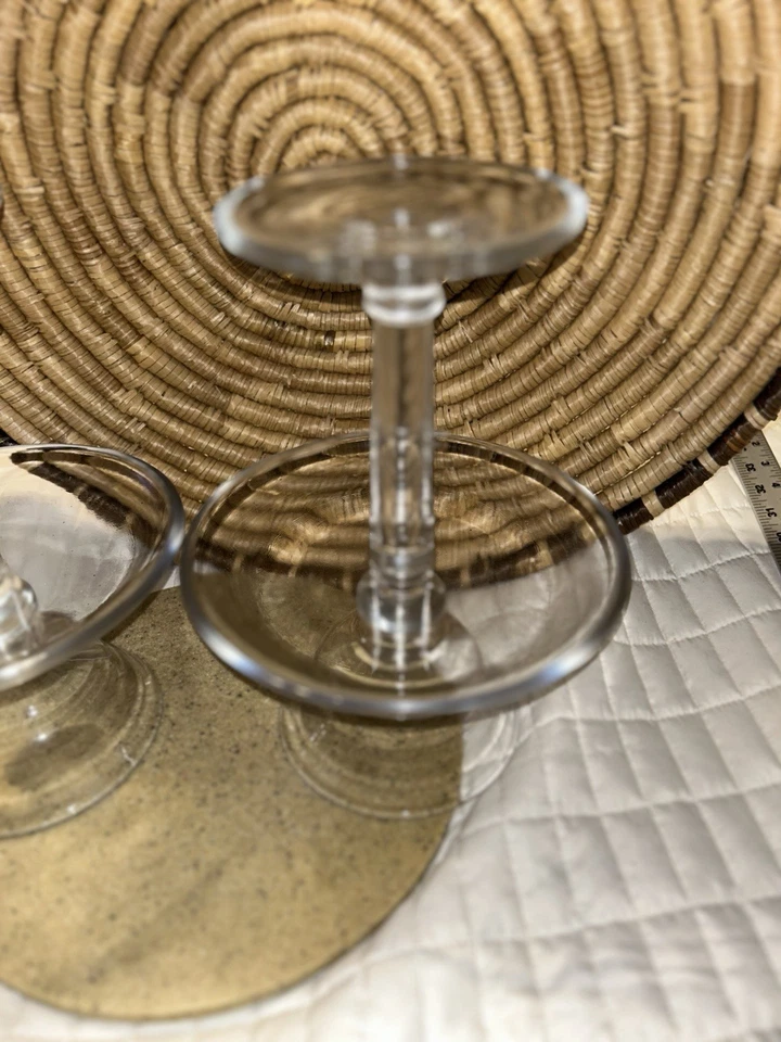 Pottery Barn ~ Juego de VIDRIO TRANSPARENTE/2 candelabros de pilares *RETIRADO* descontinuado Foto 3 de 4