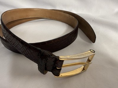 Bally Men s Genuine Crocodile Leather Belt Brown.  - Made in Italy 100/40