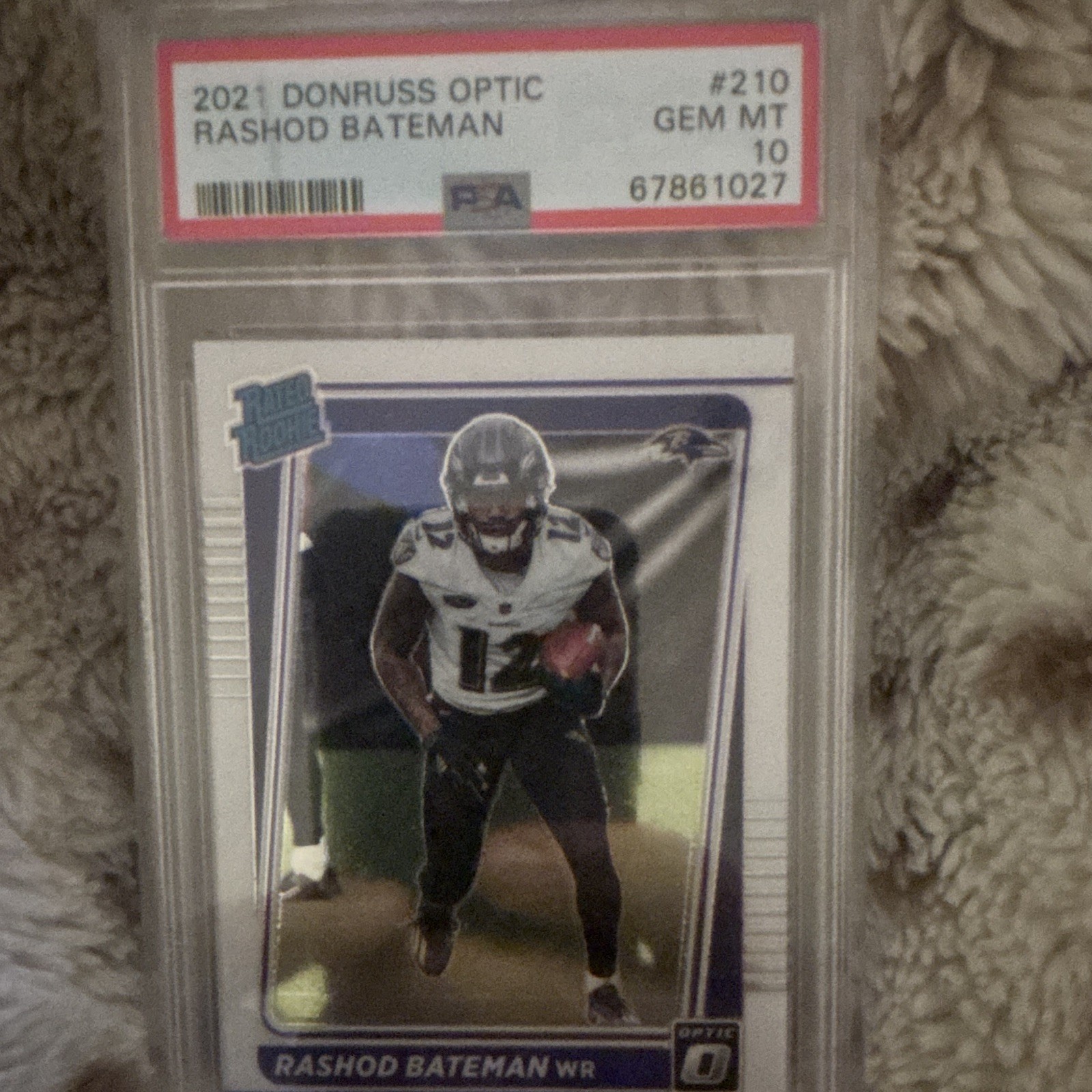 Panini 2021 Donruss Optic Rated Rookie Rashod Bateman #210 Ravens PSA 10