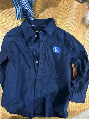 Kids Collared Calvin Klein Button Up Shirt With Calvin Klein Logo