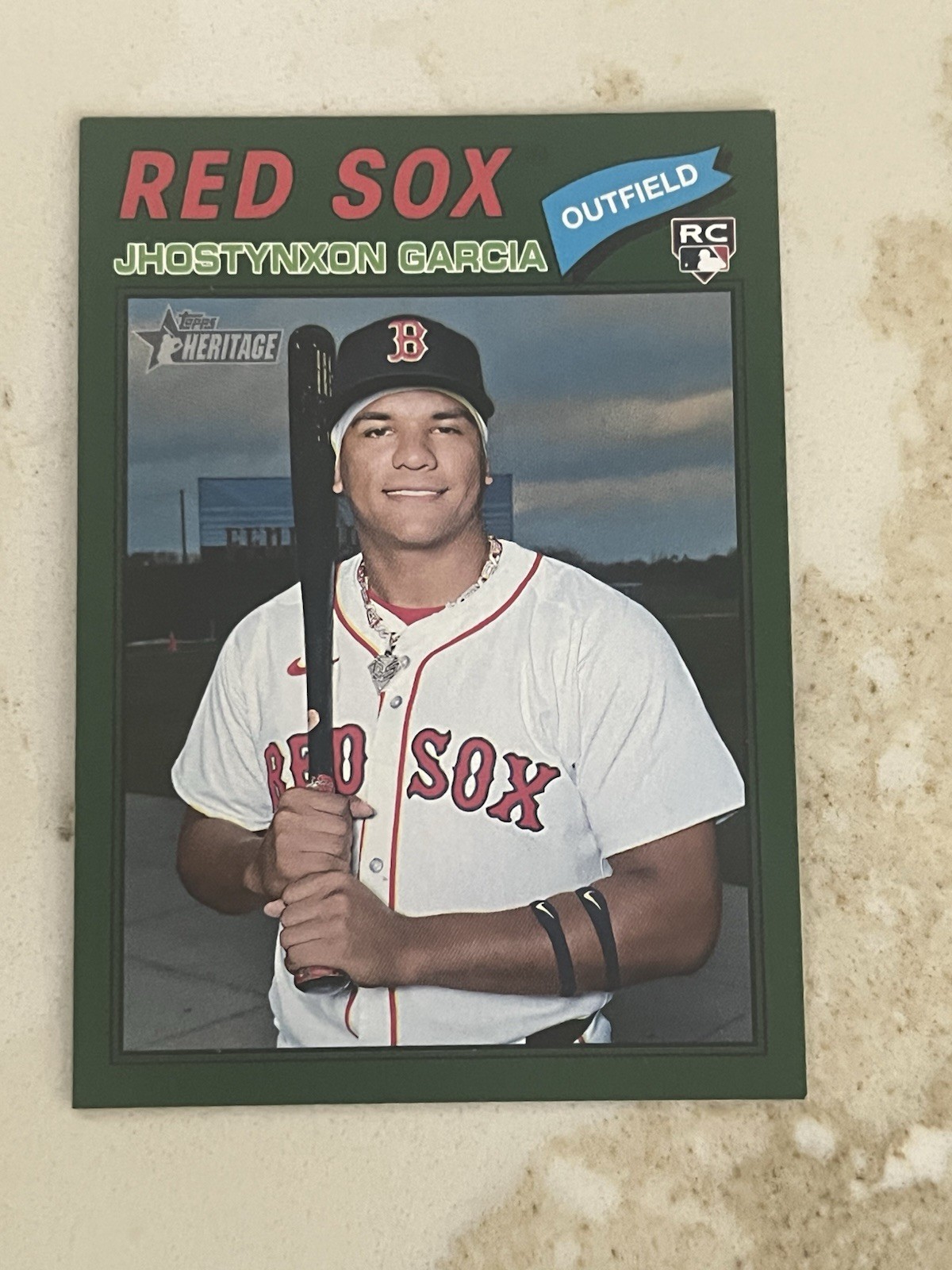 Jhostynxon Garcia Boston Red Sox 2026 Topps Heritage Dark Green RC #112
