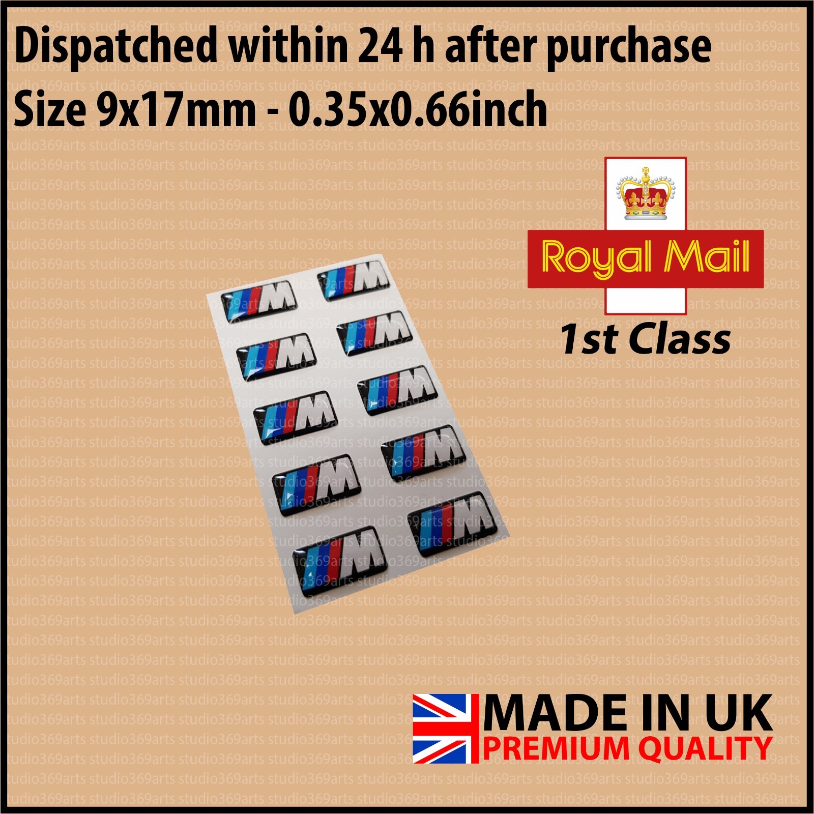 10X BMW M SPORT ALLOY WHEEL BADGE STICKER EMBLEM DECAL BMW 17MM X 9MM